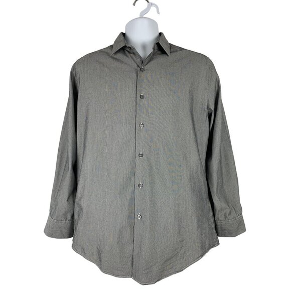 Alfani Other - Alfani Mens Gray Button Down Dress Shirt Slim Fit Medium 32-33